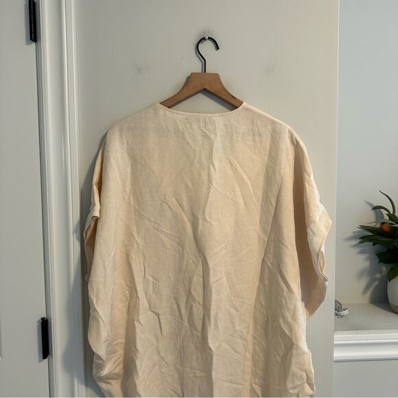HATCH Cream Linen Blend Mini Dress One Size - Picture 8 of 14